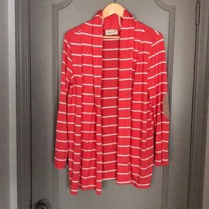 Pink Owl - Coral Red Stripped Cardigan